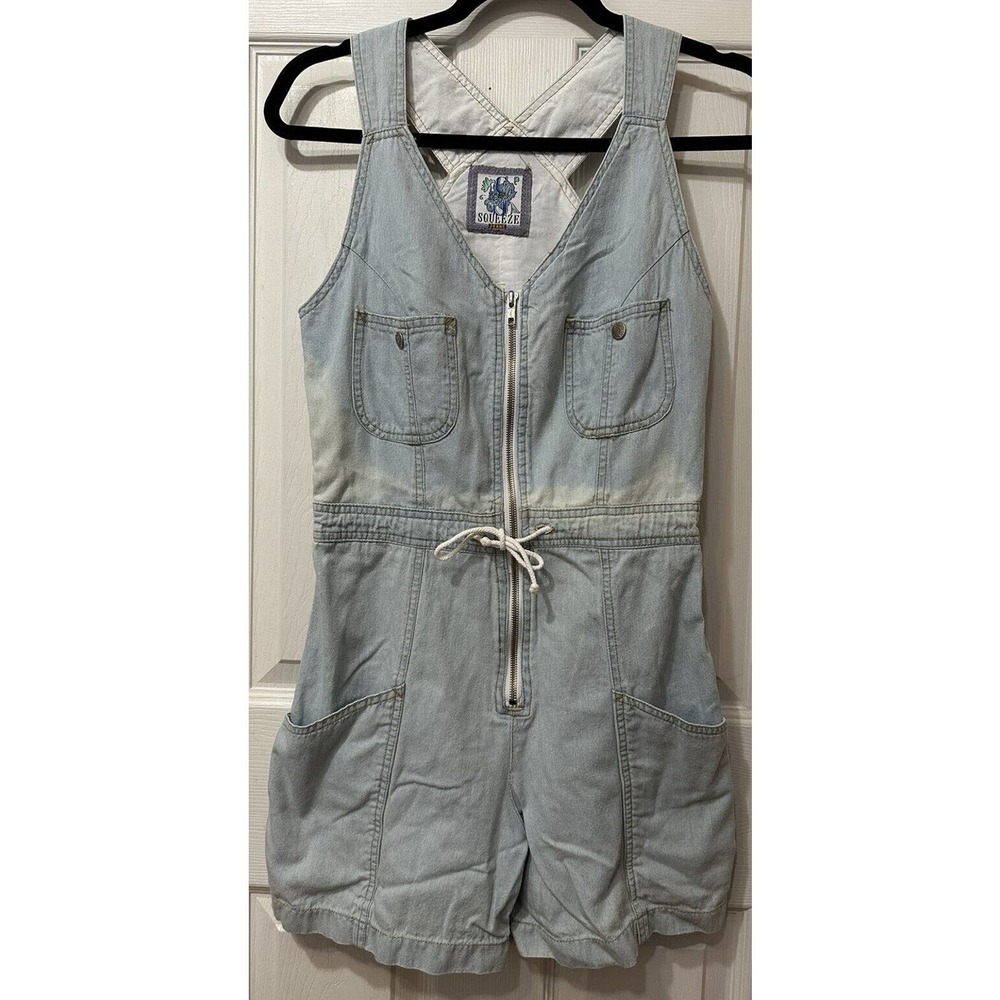 Squeeze Denim Romper Overalls Woman Size 3/4